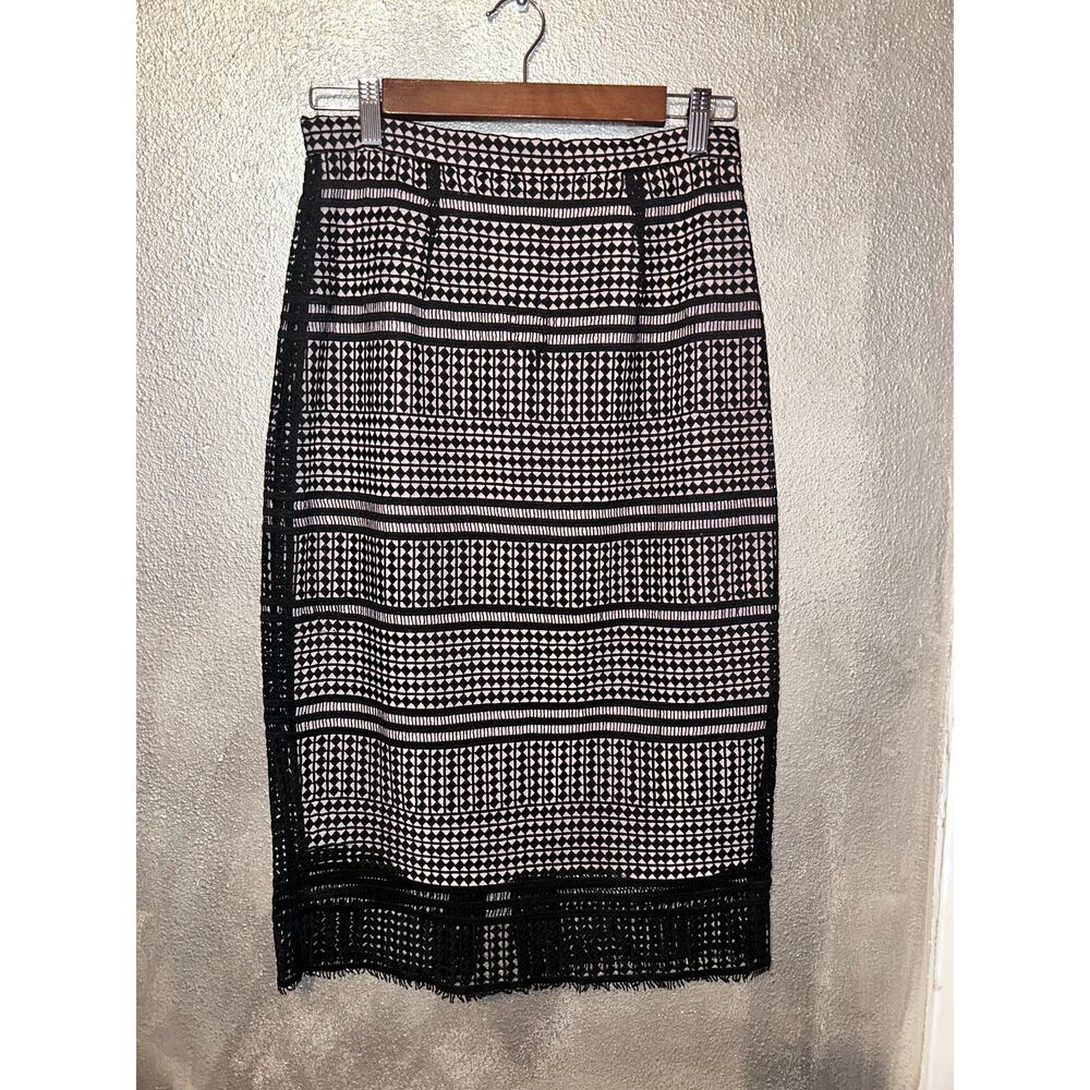 LK Bennett Maddox Professional Wednesday Dark Academia Office Lace Pencil Skirt